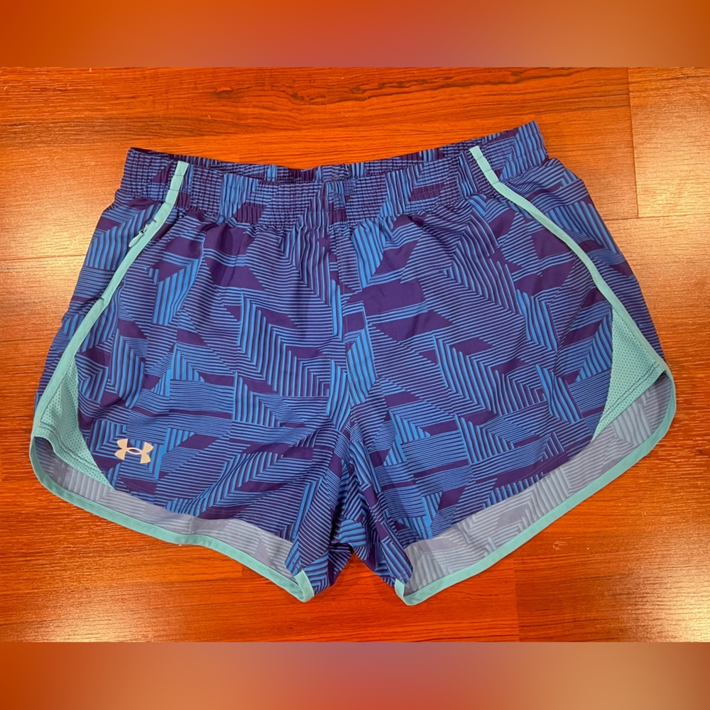 Under Armour Women's Fly-By 2.0 Printed Running Shorts Blue/Teal Size M